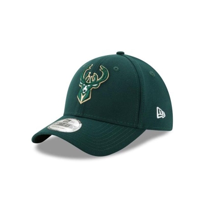 Green Milwaukee Bucks Hat - New Era NBA Team Classic 39THIRTY Stretch Fit Caps USA1675284